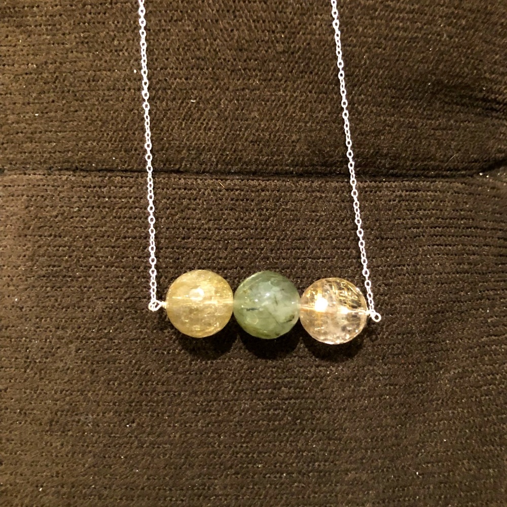 Handmade rutile quart necklace